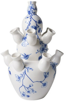 Tulpenvaas 3 laagse knobbelvaas Orchidee 35 cm Wit