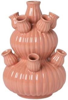 Tulpenvaas groot - roze - ø21.5x29.5 cm