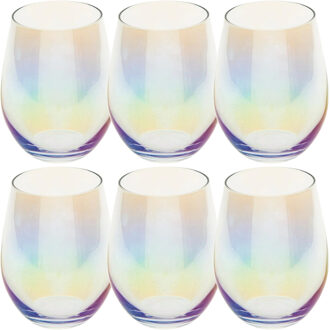 Tumbler drink glazen - 6x stuks - parelmoer - 540 ml - Drinkglazen - Waterglazen