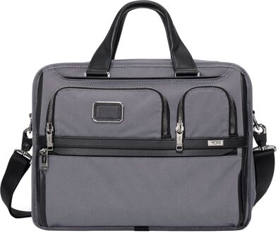 Tumi Alpha EXP Org Laptop Brief meteor grey schoudertas heren Grijs - H 32 x B 41 x D 14 cm