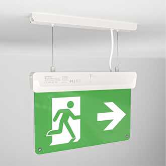 Tumu Noodverlichting met accu - Incl. ophangset - 1,3 Watt - 6000K daglicht wit - IP20 - Incl. vluchtwegaanduiding - Met testknop Wit/Groen