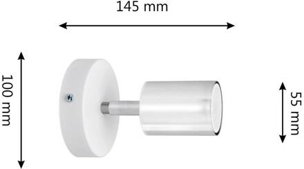 Tune II wandlamp, wit/chroom, metaal, E27, Ø 5,5 cm wit, chroom