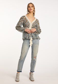 Tuniek lange mouwen Dames Blauw Goud