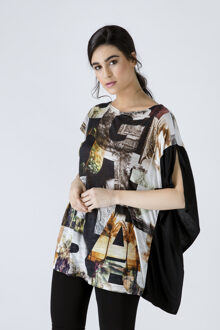 Tuniek met asymmetrische print Zwart - EU 38 / UK 10