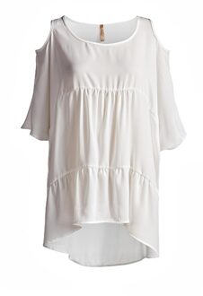 Tuniek met ongelijke zoomlijn Ecru - EU 48 / UK 20