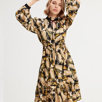 Tuniekjurk met grafische print Beige - XL