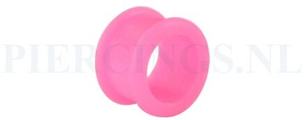 Tunnel siliconen double flared roze 15 mm