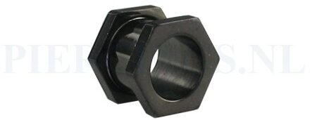 Tunnel zeshoek zwart 10 mm 10 mm