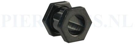 Tunnel zeshoek zwart 8 mm 8 mm