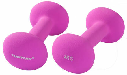 Tunturi dumbbells neopreen 2 x 3 kg paars