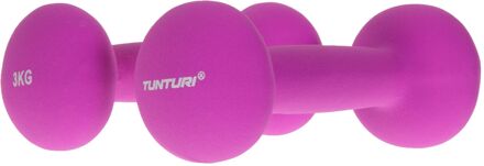 Tunturi dumbbells neopreen 2 x 3 kg paars