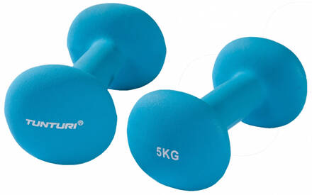 Tunturi dumbbells neopreen 2 x 5 kg blauw