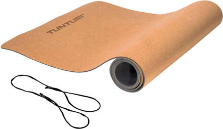 Tunturi Yoga Mat - Yoga Mat Kurk - TPE - 183cm - Anti-Slip - Incl. gratis fitness app