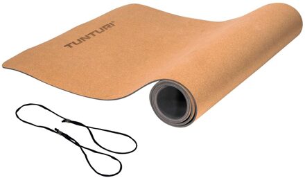 Tunturi Yoga Mat - Yoga Mat Kurk - TPE - 183cm - Anti-Slip - Incl. gratis fitness app