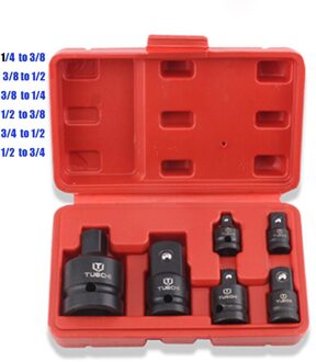 Tuochi Impact Adapters CR-MO 3/4 "Female X 1/2" Man Socket Adapter 1/2 3/8 3/8-1/4 Impact socket Voor Auto Reparatie Tools 6stk reeks