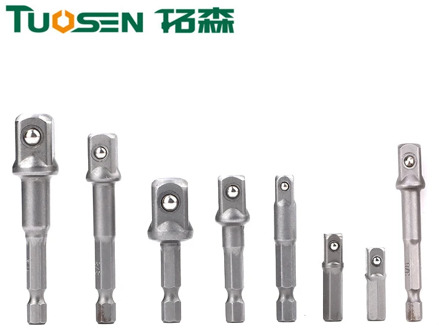 TUOSEN Pneumatic Socket Adapter for Impact Driver w/ Hex Shank to Square Socket Drill Bits Bar Extension Set 1/4" 3/8" 1/2"