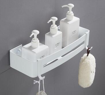 Tuqiu Badkamer Hoekplank Muur Gemonteerd Wit Aluminium Badkamer Douche Plank Bad Shampoo Houder Mand Houder Hoekplank een tier plein