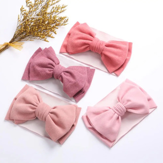 Turban Velvet Headband Faux Cashmere Soft Big Bowknot Hair Bands 19cm 3M-4T Infant Girls Headwraps Fashion Winter Accessories