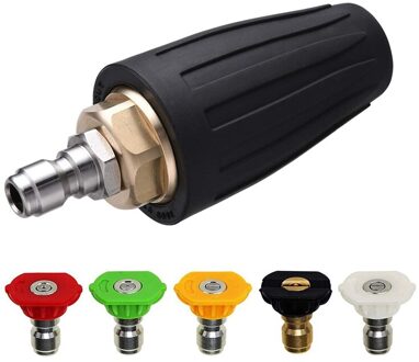 Turbo Nozzle Voor Hogedrukreiniger, Roterende Nozzle En 5 Tips, 1/4 Inch Quick Connect 3600 Psi