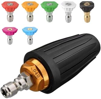 Turbo Nozzle Voor Hogedrukreiniger, Roterende Nozzle En 7 Tips, 1/4 Inch Quick Connect, 4000 Psi