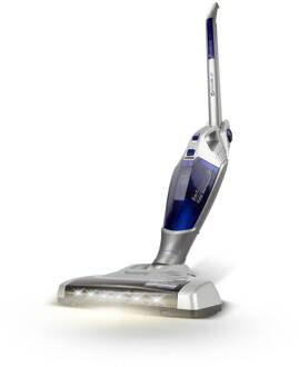 TurboTronic Tt-fg6 2-in-1 Draadloze Steelstofzuiger Met Flexibele Arm - Ingebouwde Kruimeldief - Zilver/blauw