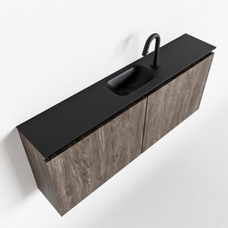 TURE 120cm toiletmeubel dark brown. EDEN wastafel urban midden 1 kraangat