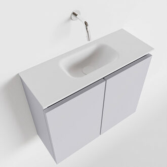 TURE 60cm toiletmeubel cale. EDEN wastafel talc midden geen kraangat