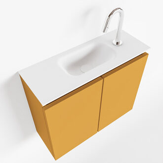 TURE 60cm toiletmeubel ocher. EDEN wastafel talc midden 1 kraangat