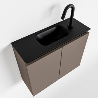 TURE 60cm toiletmeubel smoke. EDEN wastafel urban midden 1 kraangat