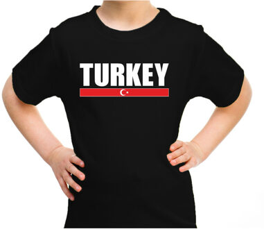 Turkey / Turkije supporter t-shirt zwart voor kids M (134-140)