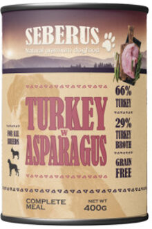Turkey w/Asparagus graanvrij natvoer hond 12 x 400 g