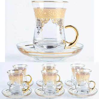 Turkish 6 person tea and coffee presentation set 6 person coffee set elegant elegant presentation set