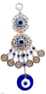 Turks Blauwe Boze Oog Hamsahand Olifant Amulet Muur Opknoping Geluk Ketting Sieraden Accessoires Hangers Diy Ring ronde