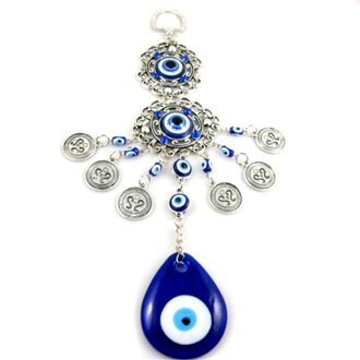 Turks Blauwe Boze Oog Hamsahand Olifant Amulet Muur Opknoping Geluk Ketting Sieraden Accessoires Hangers Diy Ring Water drops