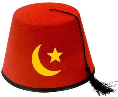 Turks fez verkleed hoedje van vilt Rood