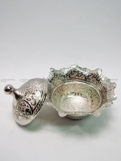 Turkse Classy Gegraveerde Koperen Vintage Peper Turkse Delight Suikerpot Beige