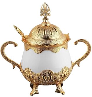 Turkse Delight En Suikerpot Porselein En Zamak Ronde Turkse Decoratieve Authentieke Middeleeuwse Stijl Bruiloft Thuis goud