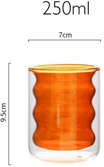 Turkse Dubbele Wand Geïsoleerd Glas Koffie Set Voor Drinken Theekopje Van Koffie, Latte, espresso Cup Of Thee Drinken Cup amber 250ml