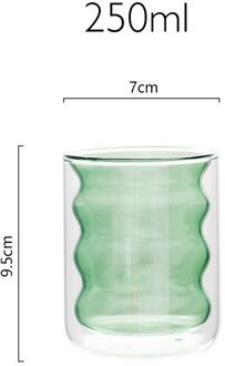 Turkse Dubbele Wand Geïsoleerd Glas Koffie Set Voor Drinken Theekopje Van Koffie, Latte, espresso Cup Of Thee Drinken Cup groen 250ml