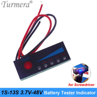 Turmera 1S-13S Battery Tester Capacity Indicator 4.2V 8.4V 12V 16.8V 18V 24V 25V 36V 48V for Screwdriver Battery and E-bike Use