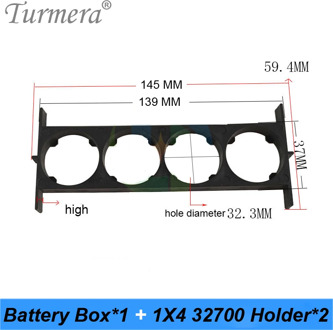 Turmera 32650 32700 1*4 Battery Holder Bracket Cell Safety Anti Vibration Plastic Brackets For 32650 32700 Battery Pack 10Pairs