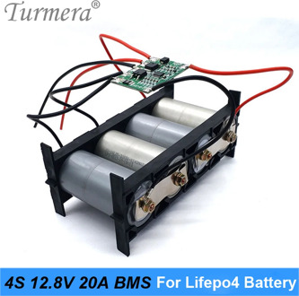 Turmera 4S 20A 12.8V 14.4V 32650 32700 Lifepo4 Battery Balanced BMS for Electric Boat Uninterrupted Power Supply 12V Car Battery