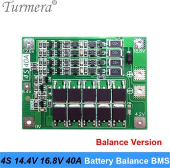 Turmera 4S 40A Evenwichtige Bms 14.4V 16.8V 18650 21700 26650 Lithium Batterij Protected Board Voor Schroevendraaier Boor en Koplamp Gebruik