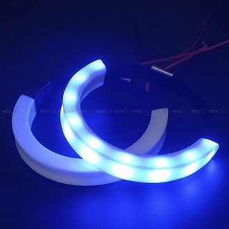 Turn Signal Led Light Strips Op Voor/Achter Vork Schokdemper Voor Kawasaki Z125 Z400 Z650 Z800 Z900 Z1000 w800 Versys 650/1000 36mm-53mm blauw