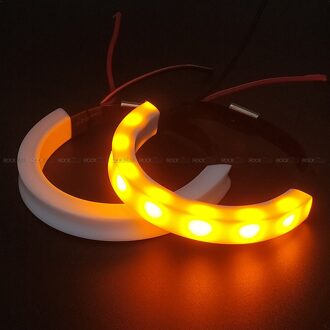 Turn Signal Led Light Strips Op Voor/Achter Vork Schokdemper Voor Kawasaki Z125 Z400 Z650 Z800 Z900 Z1000 w800 Versys 650/1000 53.1mm-76mm oranje