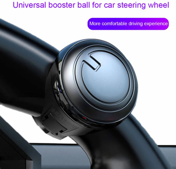 Turning Steering Wheel Spinner Knob 360 Degree Rotation Metal Bearing Power Handle Ball Shaped Booster Universal Fit Black
