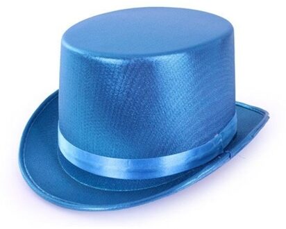 Turquoise Blauwe Hoge Hoed Metallic Voor Volwassenen