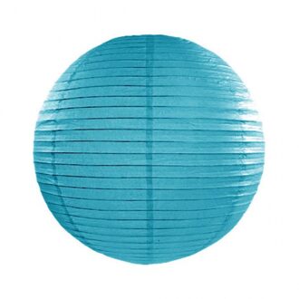 Turquoise blauwe lampion rond 25 cm - Feestlampionnen