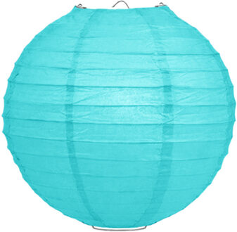 Turquoise blauwe lampionnen rond 35 cm - Feestlampionnen