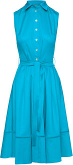 Turquoise knoopdetail jurk - maat